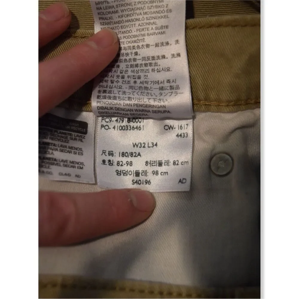 Dockers Straight Fit Khaki Chino Pants Mens 32 x 34 Used Work Uniform Cotton EUC